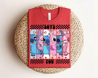Stitch and Angel Tee,Disney Stitch Shirt, Valentine Couple Gift, Lilo and Stitch Tee, Disney Vacation Shirt, Cute Graphic Tee