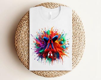 Spiderman Shirt,Colorful Paint Splash Shirt,Comic Book Apparel, Disney Marvel Superhero Tee, WDW Family Vacation Shirt, Marvel Trip Shirt