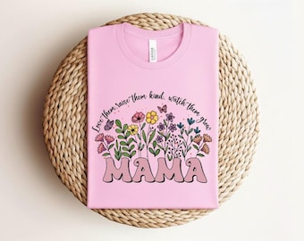 Floral Mama Shirt, Cute Mom Shirt, Mothers Day Shirt, Gift For Mom Shirt, Vibrant Mama Graphic Shirt