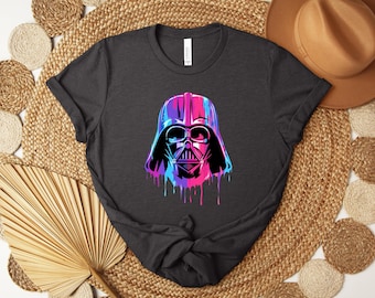 Neon Darth Vader, Star Wars Shirt, Disney Vacation Tee, Galaxy Edge Shirt, Watercolor Vader, Colorful Vader Tee