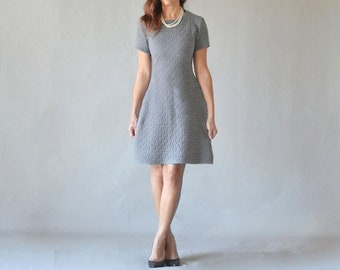 Women's Charcoal Gray Aline Dress, Business Casual Dresses, Date Night Dresses, Office Dresses, Baby Shower Guest Dress, Pullover Knit Dress