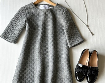 Dark Gray Shift Dress. Business Casual Dress. Business Woman Simple Dress.  Classic Dress. Office Dresses. Formal Dress.