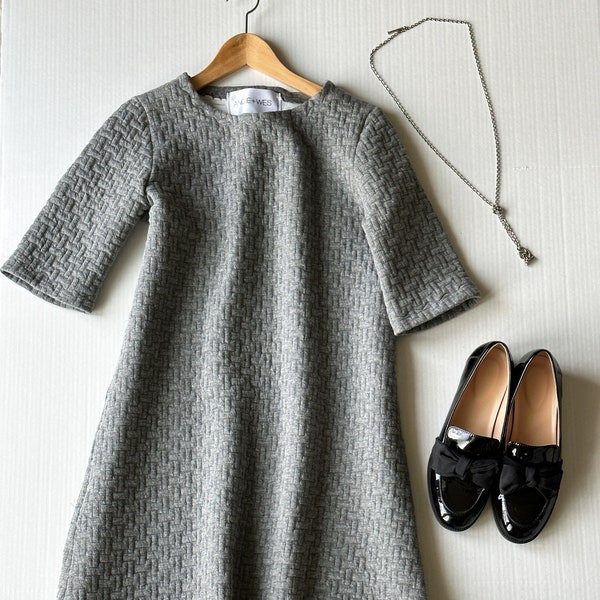 Dark Gray Shift Dress. Business Casual Dress. Business Woman Simple Dress.  Classic Dress. Office Dresses. Formal Dress.