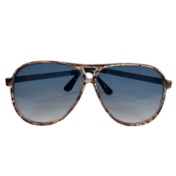 Aviator Sunglasses | 1980's Vintage | Trent Nathan | Brown Transparent | Blue Gradient | FREE Shipping