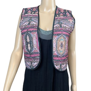 Vintage Katies 1970s Boho Vest Moroccan Style Ethnic Indian Quilted Waistcoat Size 12, Retro Chic Bohemian Fashion, Unique Vintage Australia
