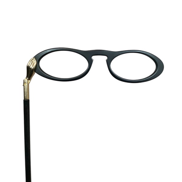 Silhouette Lorgnette | 1980's Vintage | Opera Glasses | Black Frame | M1337 C0091 | No Lens | FREE Shipping