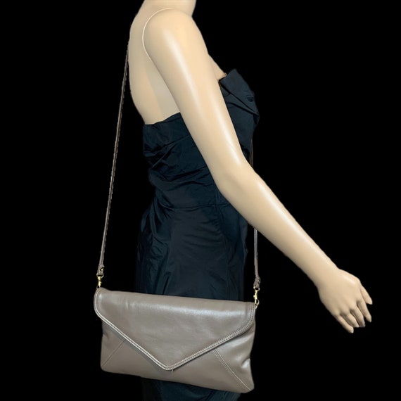 Convertible Bag | 1980's Vintage | Taupe Lanca | … - image 9