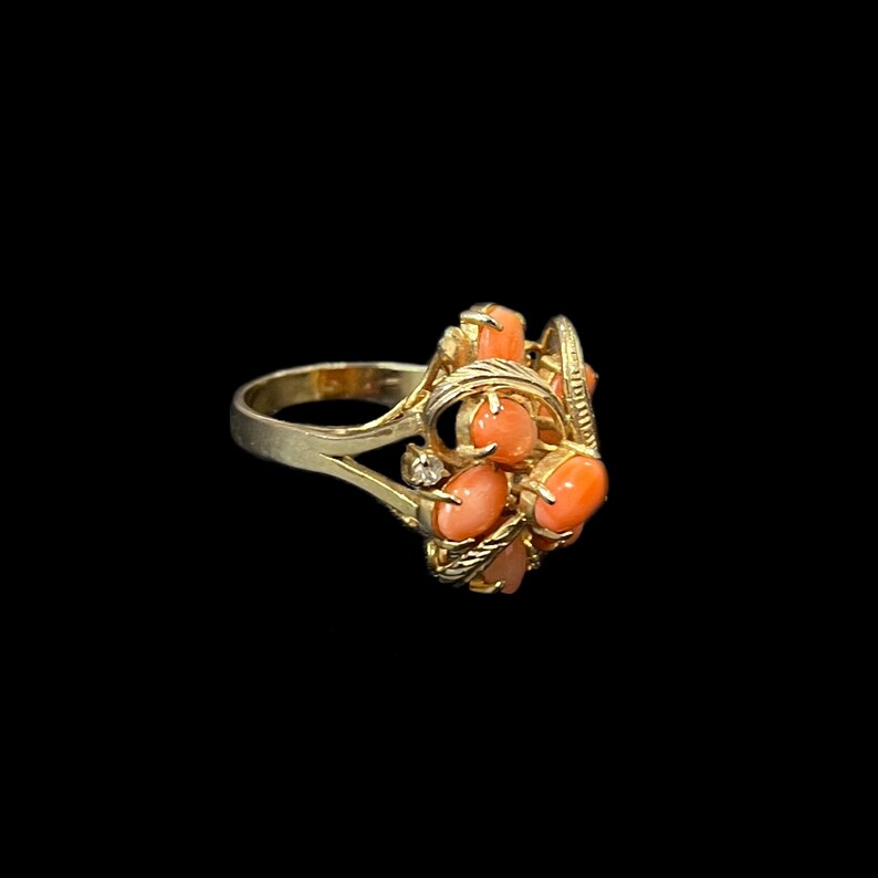1980s Earrings and Ring Vintage Gemstone Cabochon Gold Tone Curated Set image 13