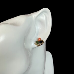 1980s Earrings and Ring Vintage Gemstone Cabochon Gold Tone Curated Set image 9