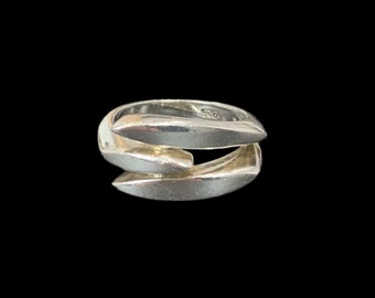 Vintage Silver Modernist Statement Ring - Size 7