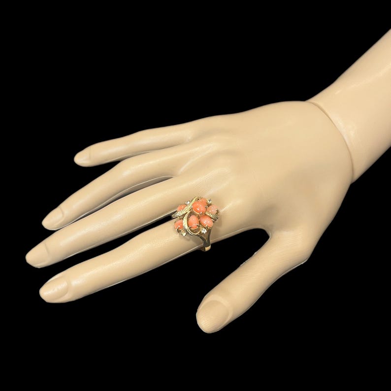 1980s Earrings and Ring Vintage Gemstone Cabochon Gold Tone Curated Set image 15