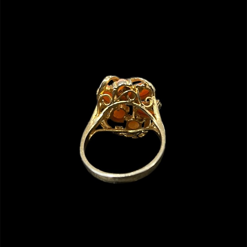 1980s Earrings and Ring Vintage Gemstone Cabochon Gold Tone Curated Set image 14