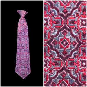 Ensign Snapper | Vintage 1970's | Blue Red | Cross Mandala | Clip On | Washable Tie | FREE Shipping