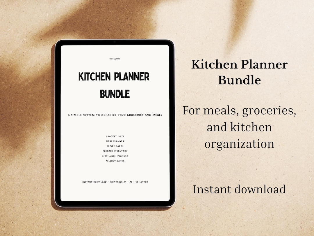 Kitchen Planner Printable Bundle | Meal Planner & Grocery List | Family ...