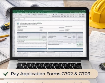 AIA Construction Pay Application Excel Template | G702 G703 Style ...