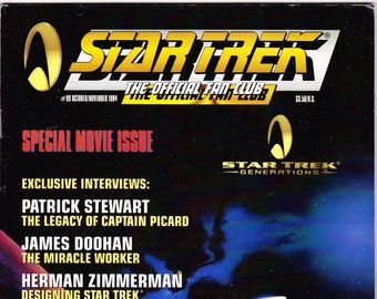 Vintage Star Trek The Official Fan Club Magazine 99 October 1994 - Special Movie Issue - Patrick Stewart - James Doohan - Herman Zimmerman