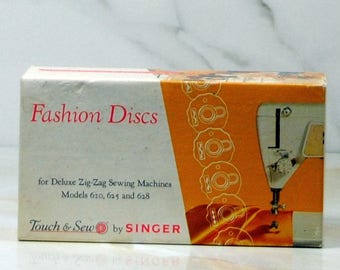Vintage Singer Fashion Discs, Singer Sewing, Deluxe, Zig-Zag, Sewing Machines, Models, 620, 625, 628, 12 Discs, Touch & Sew, Part No, 21976