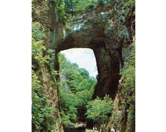 Vintage Natural Bridge VA Postkarte, Chrom unbeschrieben 1939-70s