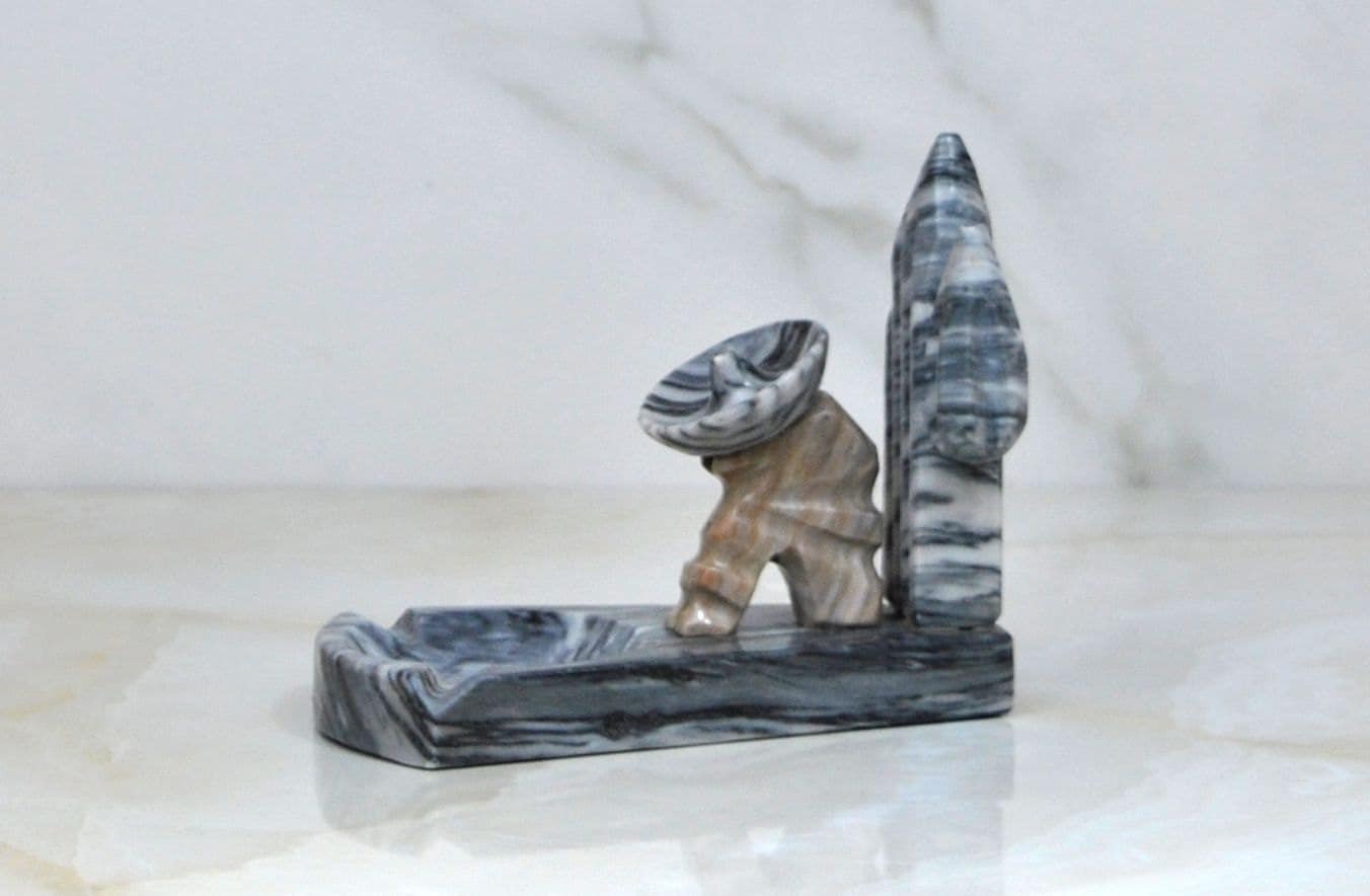 Vintage Carved Black Onyx Marble Ashtray,1970s, Siesta ...