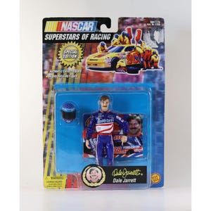 Nascar Superstars of Racing Dale Jarrett Actionfigur w/Karte 1998 ToyBiz Neu Versiegelt