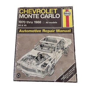 ヴィンテージヘインズ修理マニュアル シボレーモンテカルロ 1970-1988 24055 GC