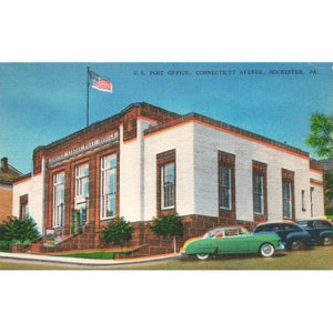 Cartolina postale degli Stati Uniti, Connecticut Avenue, Rochester, Pennsylvania, Linen Unposted 1930-1950