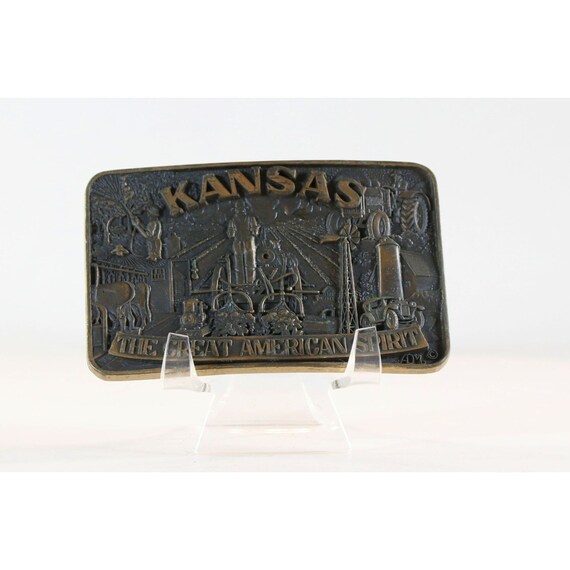 Kansas The Great American Spirit Belt Buckle Solid