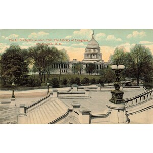 Postkarte U.S. Capklemme aus gesehen von der Bibliothek des US-Kongres, Washington, D.C. geteilte Rückseite nicht verschickt