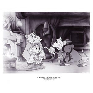 Basil & Dawson Promo Photograph Disney The Great Mouse Detective 1986 8x10