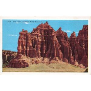 Monumento Nacional do Castelo Badlands S.D. Cartão Postal Vintage White Border Unposted 1917-1929