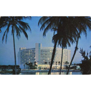 Pocztówka Fontainebleau Hotel Miami Beach Vintage Chrome Opublikowano w 1957 r.