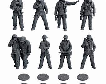 1:64スケールのミニチュア消防士フィギュア - 都市ジオラマシーン