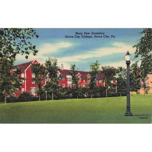 Postkarte Mary Pew Studentenheim, Grove City College, Grove City, Pa. Leinen Unposted 1930-1950
