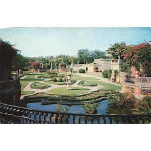 Postkarte Vizcaya Objekt, Miami Florida Vintage Chrom von 1964