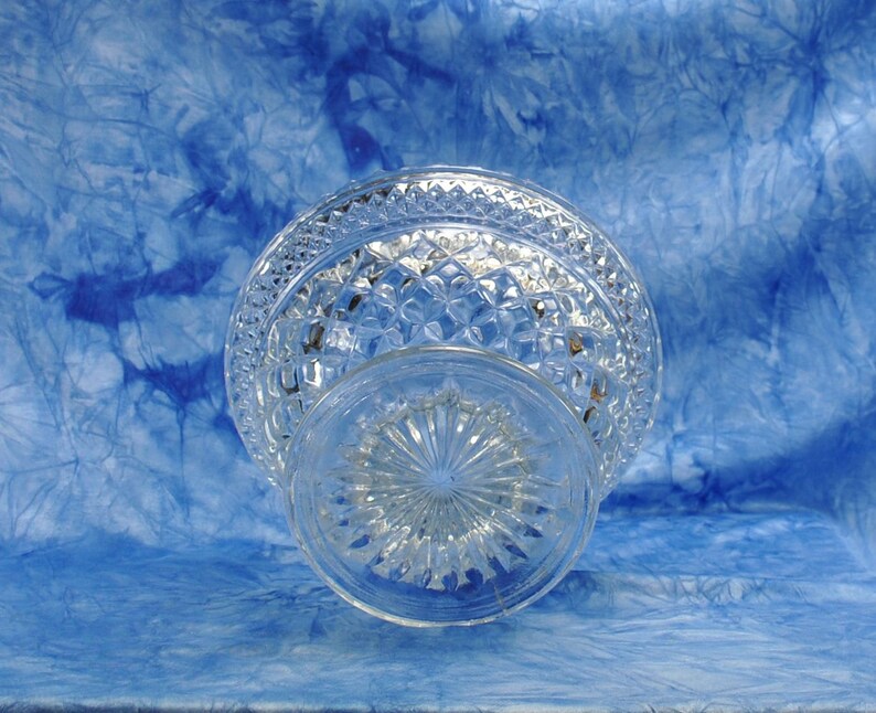 Vintage Pressed Glass Candy Dish w/ Lid Wexford Pattern Etsy