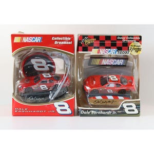 Dale Earnhardt Jr. #8 Christmas Ornaments Trevco Set of 2 NOS NASCAR