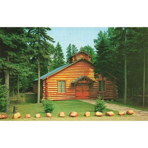 Carte postale Église catholique, Copper Harbor vintage, chrome sans affectation, 1939-1970