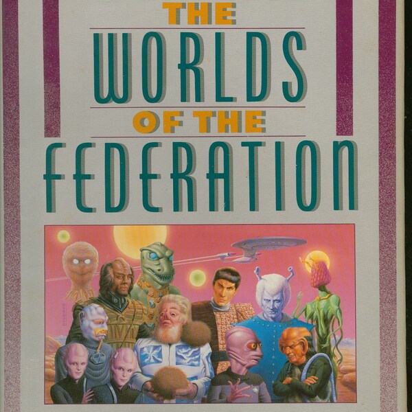 Vintage Star Trek The Worlds Of The Federation Hard Back Book by Shane Johnson 1989