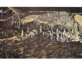 Ansichtkaart Cave of the Winds Manitou Springs Colorado linnen niet gepost 1930-1950