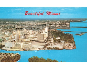 Belle carte postale Miami vintage chromée, sans affectation, 1939-1970