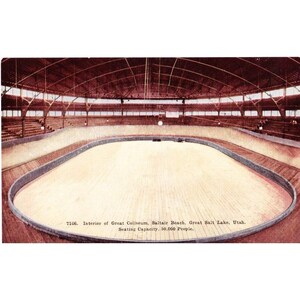 Postal del interior del Gran Coliseo, Saltair Beach, Gran Lago Salado, Utah, antigua, reverso dividido, sin pegar