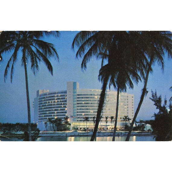 Hello from Miami FLORIDA Vintage Chrome Postcard