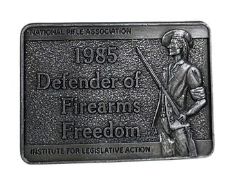 Gürtelschnalle der National Rifle Association NRA Verteidiger von Feuerwaffen 1985