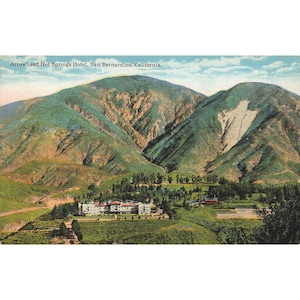 Postkarte Arrowhead Hot Springs Hotel, San Bernardino, California Geteilte Rückseite Unbeschrieben