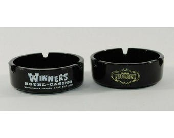 Posacenere vintage di Las Vegas: Carson Nugget, Winners Hotel Casino, set da 2
