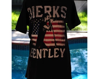 Dierks Bentley American Flag Tour Short Sleeve Shirt SIze Medium
