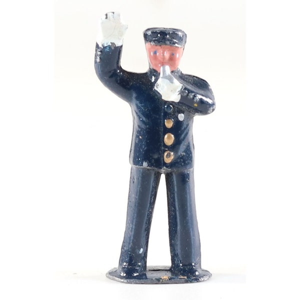 Barclay Manoil Policeman Directing Traffic Lead Figure 1950s Vintage Lead Toy 1.75" Tall England