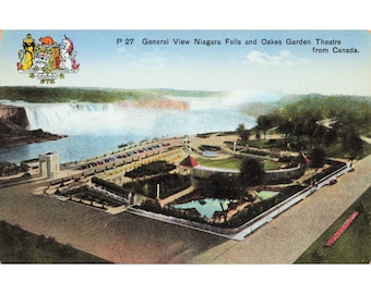 Vintage Niagara Falls Postkarte, Oakes Garden Theater, Kanada (1907-1915)