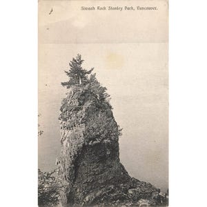 Pocztówka Siwash Rock Stanley Park, Vancouver Vintage Divided Back Opublikowano w 1910 r.
