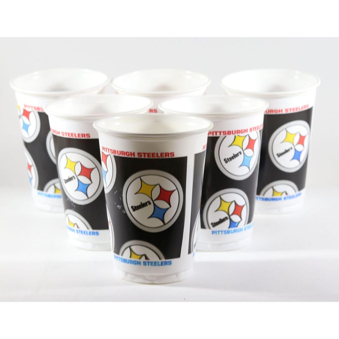 Pittsburgh Steelers Plastic Dixie Cups Lot of 6 12oz Drinking Cup NFL ...
